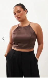 Top pamela liso de saten - Cómoda